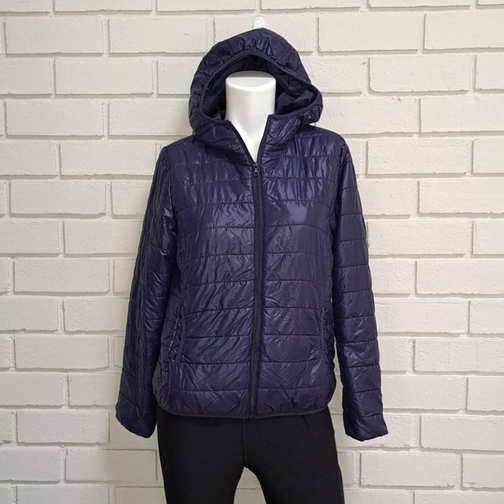 Fashion Nova Dark Blue Puffer Coat. Size Medium NWOT